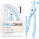 thumbnail image 1 of Sooez Metal Lockable Compass and Protractor Set, Blue, 1 of 3