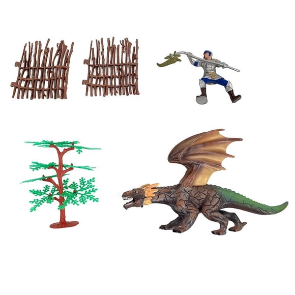 Figura de Acción Dragón cafe con caballero.