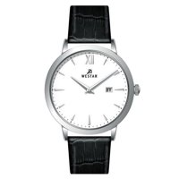 Westar - Reloj Profile Correa De Cuero Esfera Blanca Cuarzo 50214Stn101 Para Hombre