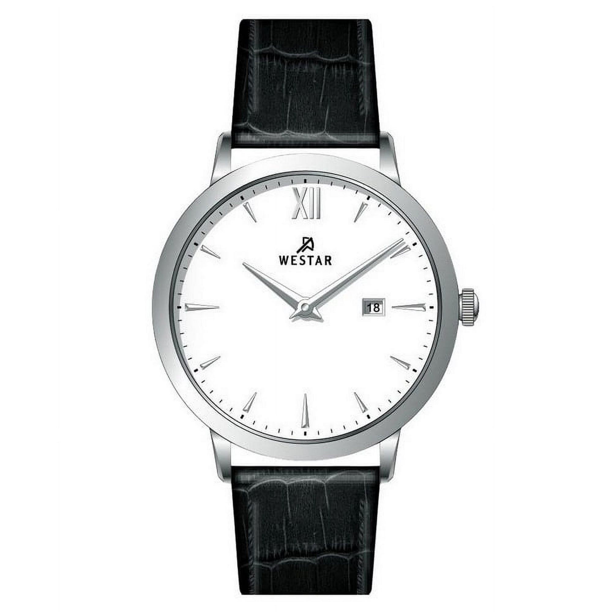 Westar - Reloj Profile Correa De Cuero Esfera Blanca Cuarzo 50214stn101 Para Hombre