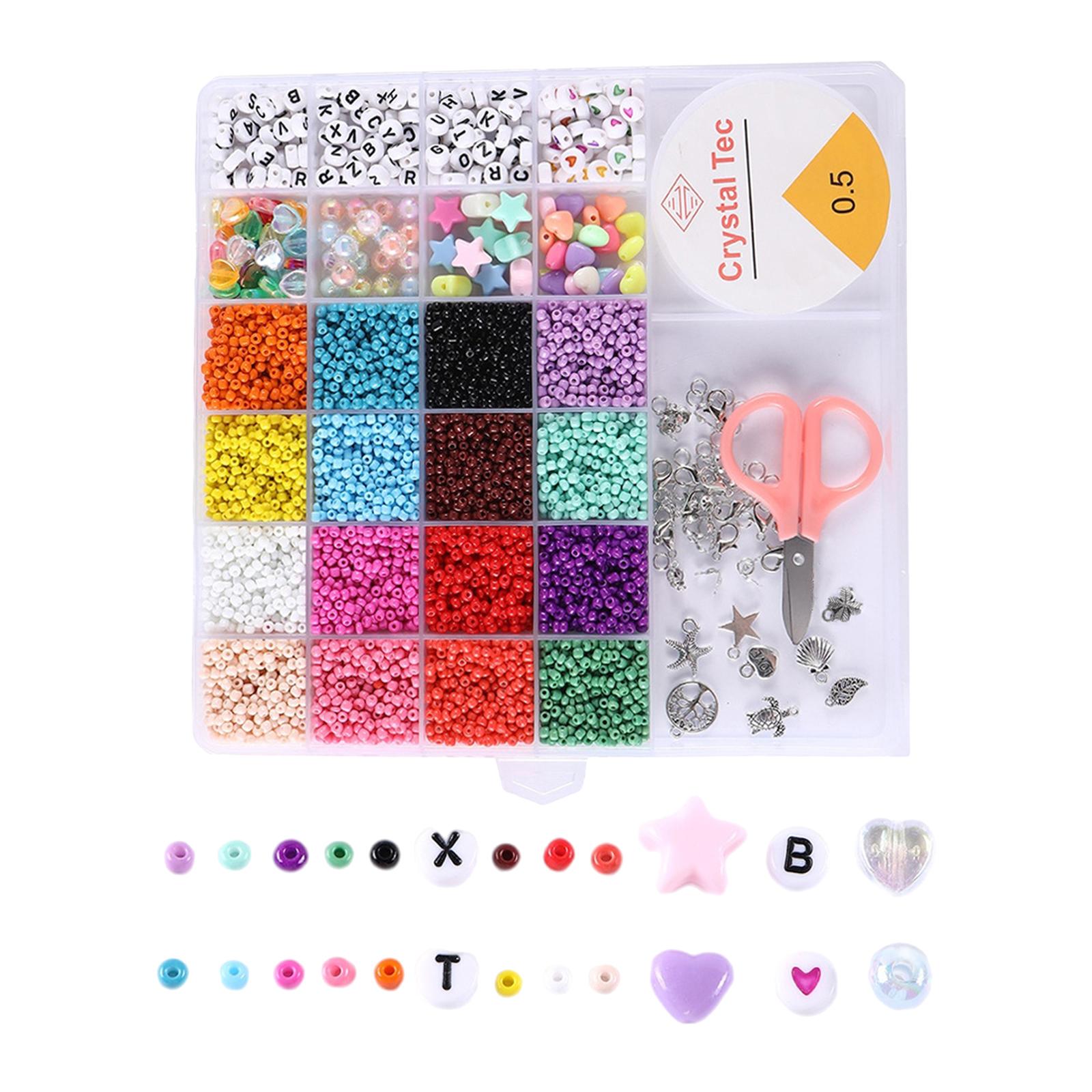 Bothyi - Cuentas De Semillas De Cristal De 3 Mm Para Hacer Joyas Con Dijes De Corazón En Caja De Cuentas De Pony