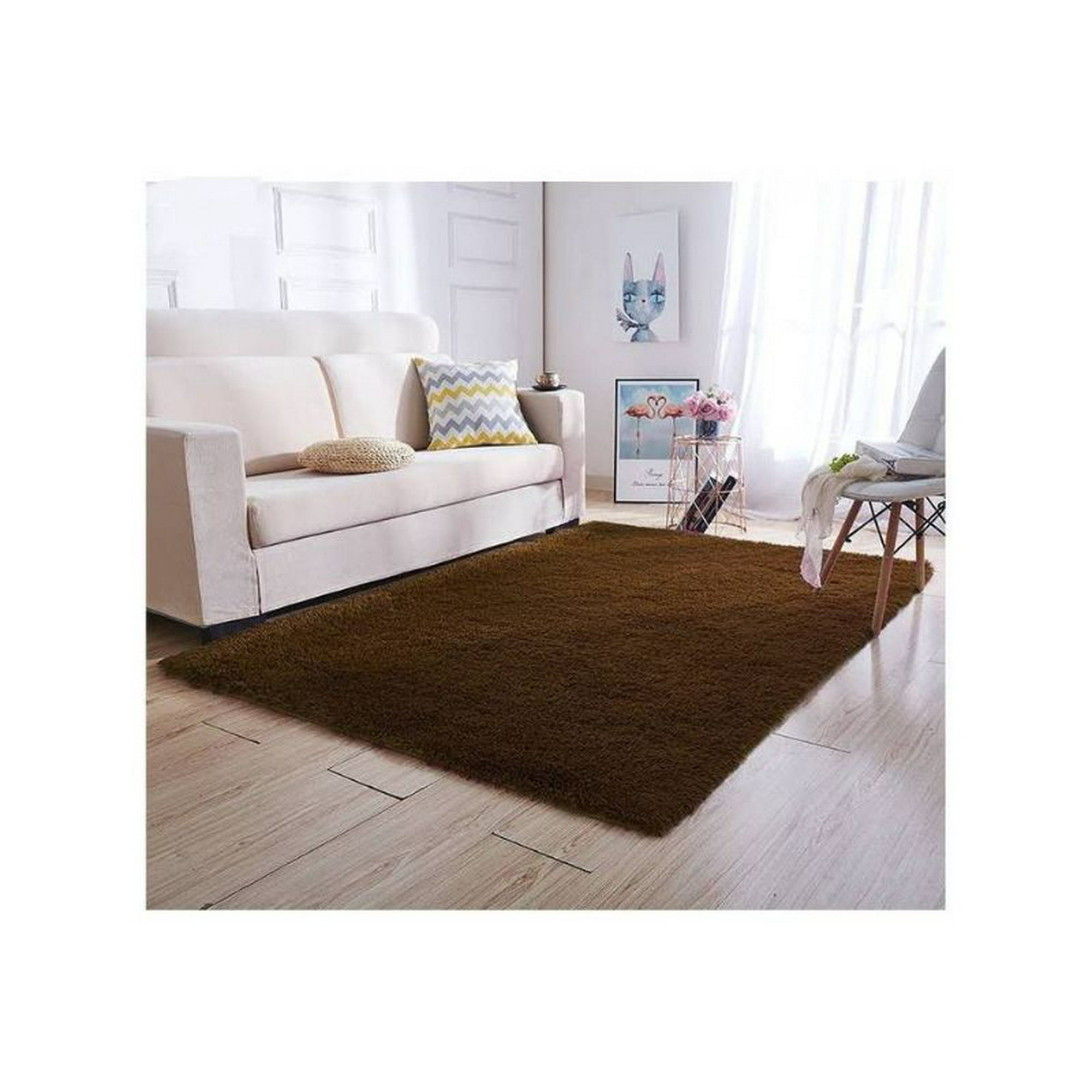 Genérico - Alfombra Peluda 2 X 2.4 - Café Liso