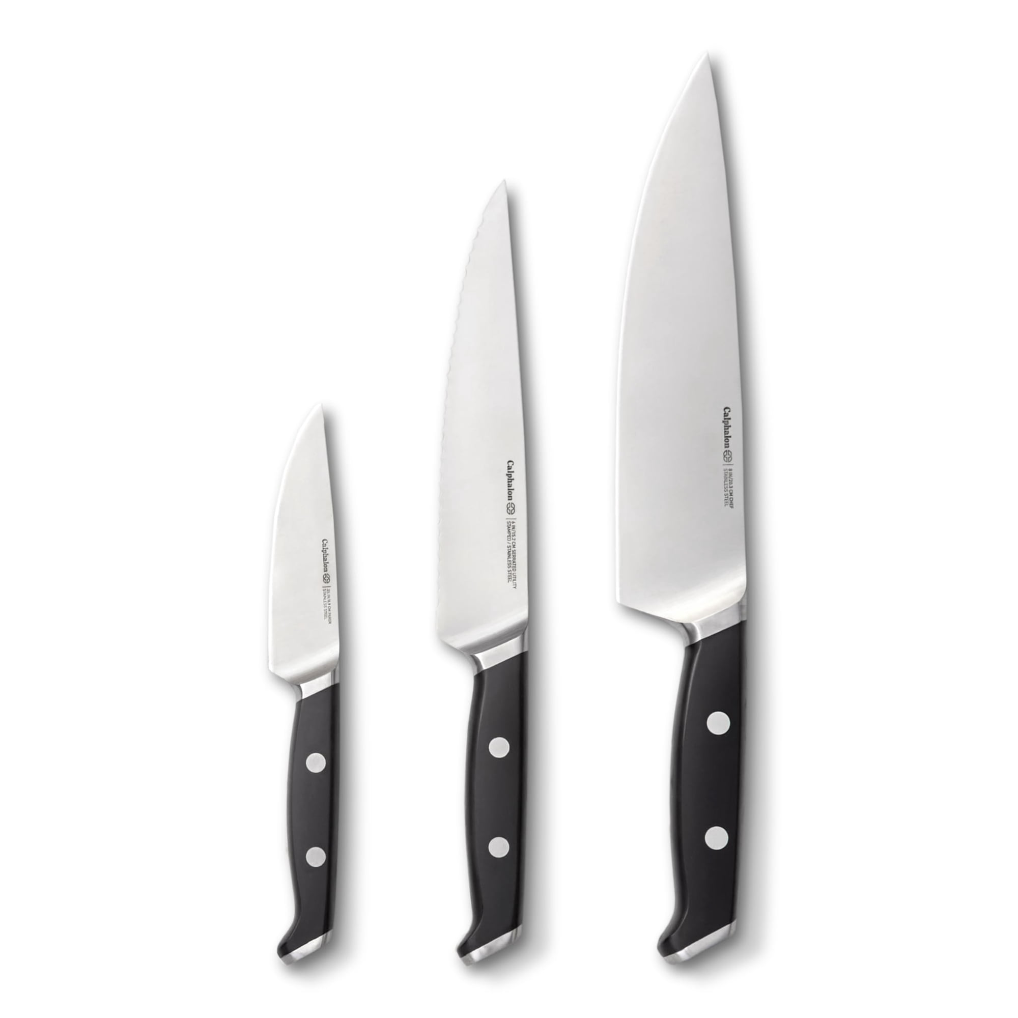 Set De Cuchillos Calphalon 3 Piezas Chef, Utilitario Y De Pelar