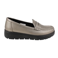 Mocasín New Walk Plataforma Confort Plateado