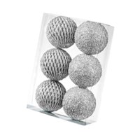 Bothyi - 6 Piezas De Bolas Navideñas Colgantes Para Decoración De Armarios, Puertas Y Dormitorios, Color Plateado