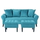 thumbnail image 1 of Sofa Lua 3c + 2 Pouf Felpa 20 Turquesa, 1 of 5