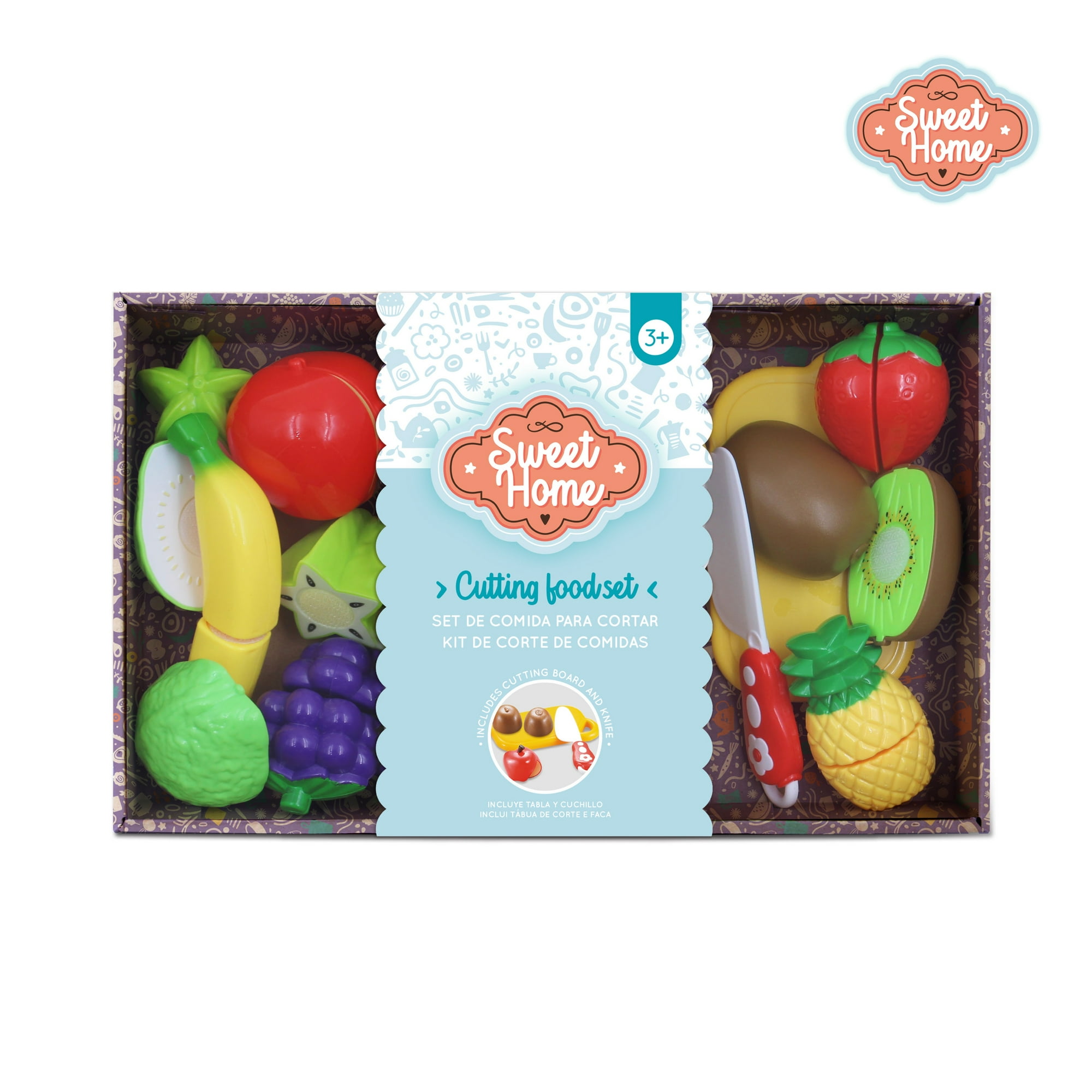 Sweet Home Farm - Set De Alimentos Para Cortar Con Velcro Y Accesorios