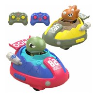 Fliperex - Set De Autitos Chocadores A Control Remoto Piloto Saltarin Blanco