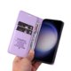 thumbnail image 4 of Funda Billetera de Cuero para Samsung Galaxy S23 FE con Tarjetero y Soporte - Tapa Magnética Morado, 4 of 6