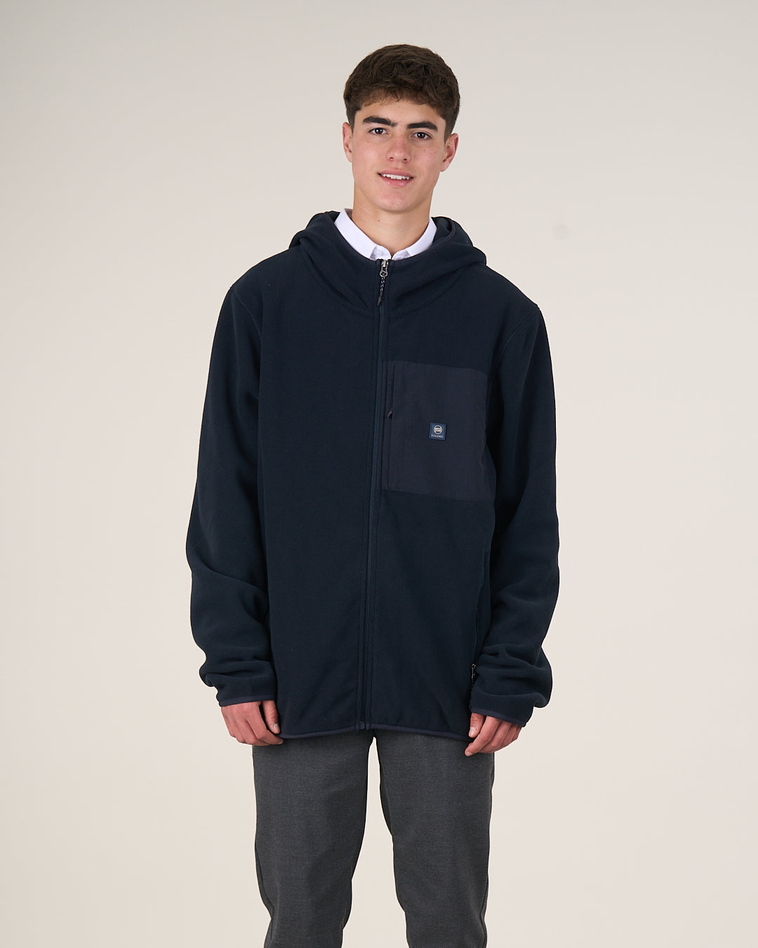 Polemic - Poleron Escolar Micropolar Niño Cierre Y Gorro T.12 A 18 -