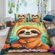 thumbnail image 2 of Perezoso Conjunto de sábanas temático, trío de piezas, cómodo y amigable con la piel, diseño único, regalo de decoración para el hogar para familiares, amigos y fans,173cm *218cm, 2 of 6