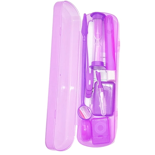 Cepillo de dientes de viaje plegable con caja, tamaño individual, portátil