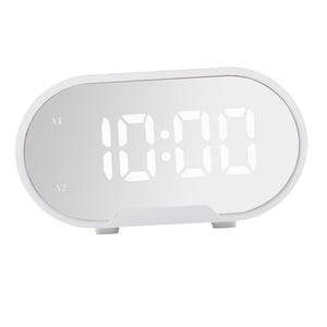 Bothyi - Reloj Despertador Digital Con Repetición, Reloj Pequeño Para Dormitorio, Sala De Estar, Hoteles, Color Blanco