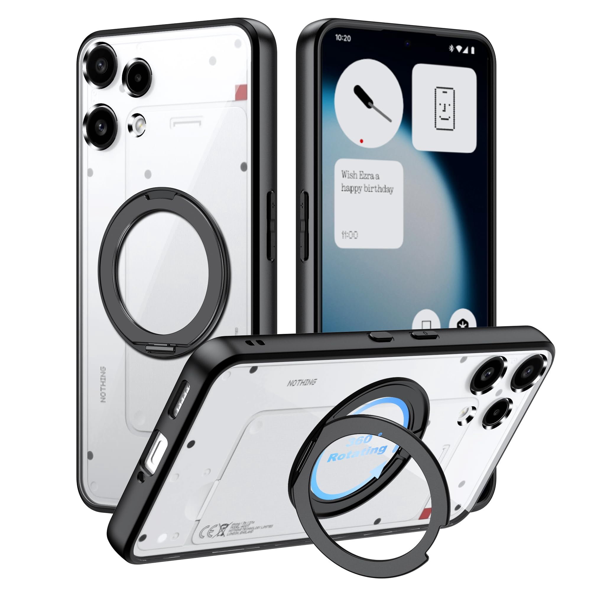 Funda Para Teléfono Suttkue For Nothing Phone 3a Lite Con Soporte Para Pc, Transparente