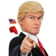 thumbnail image 1 of Peluca Donald de Disfraz ALLAURA, alfiler con la bandera y corbata roja para adultos, 1 of 3