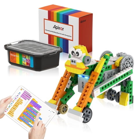 Kit De Construcción De Robots Apitor Robot Q Con Almacenamiento 20 En 1 Stem