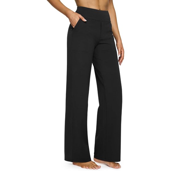 Pantalón de Yoga G4Free de Pierna Ancha y Tiro Alto con Bolsillos