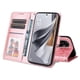 thumbnail image 3 of Funda tipo cartera FOXDOCK para OPPO Reno 10 5G , diseño girasol en relieve, cuero PU, cierre magnético, soporte y tarjetero, 3 of 5