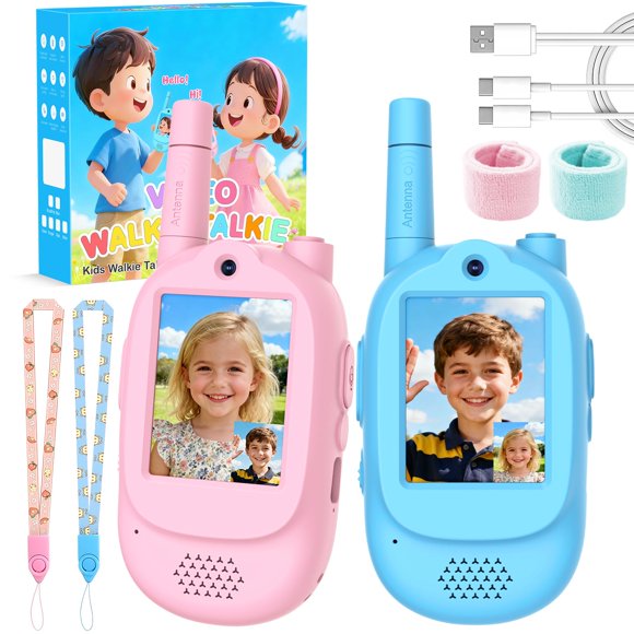 Pack de 2 walkie talkies Divava recargables con video para niños