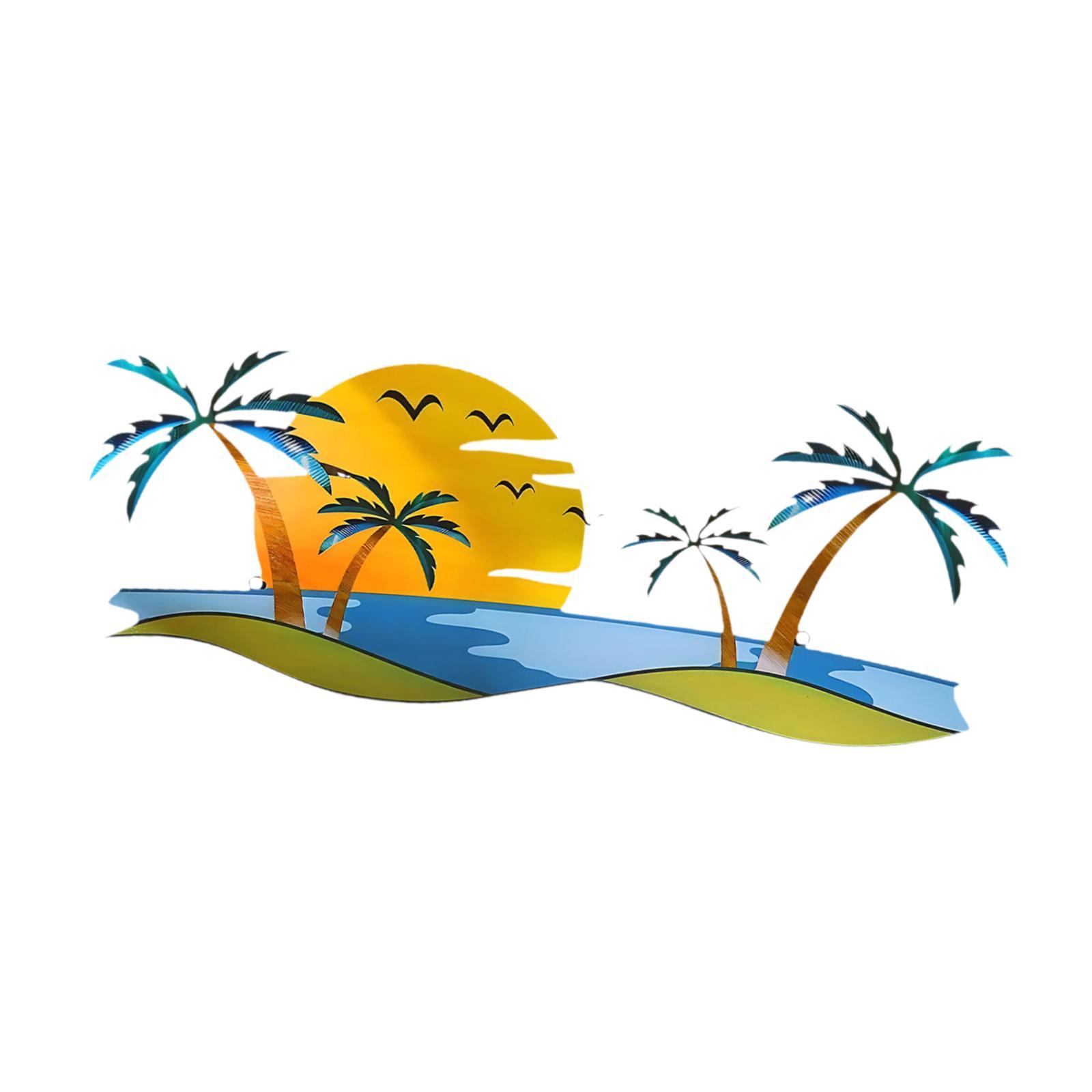 Bothyi - Arte Mural De Playa Tropical, Decoración De Baño Para Exteriores, Interior Y Exterior Del Hogar.