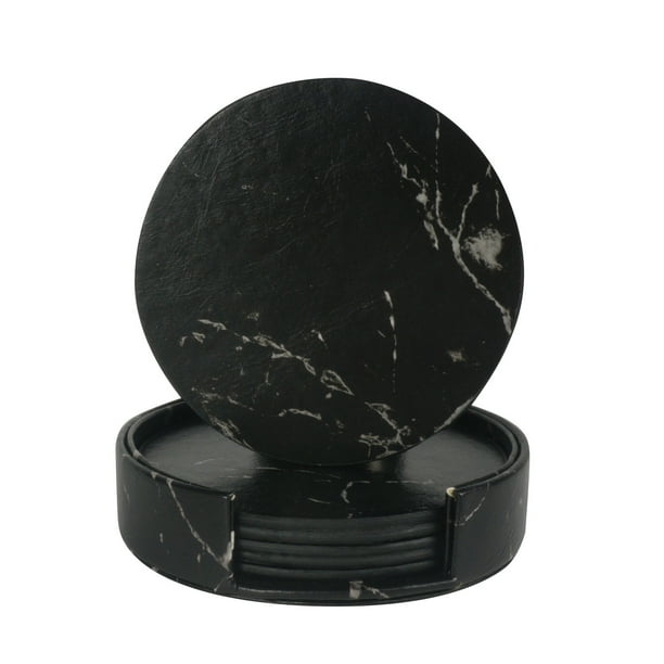 Posavasos de cuero Protección contra derrames para escritorio de mesa Posavasos de cuero duraderos y antideslizantes Ajuste común