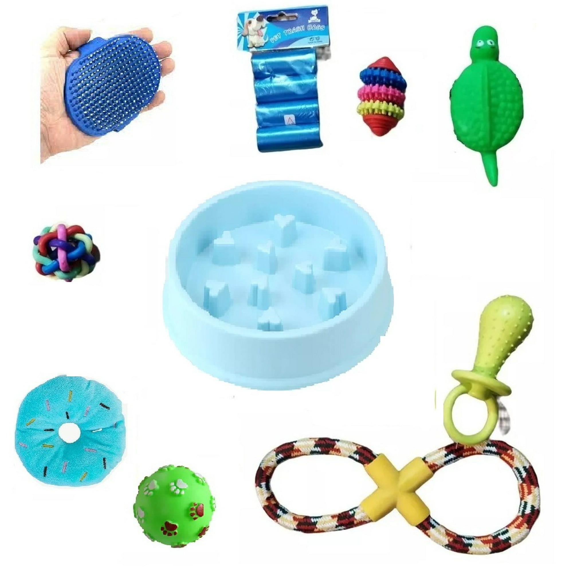 Defensor - Kits De 10 Juguetes, Perros, Mascotas, Bolsa Sanitaria Color Multicolor