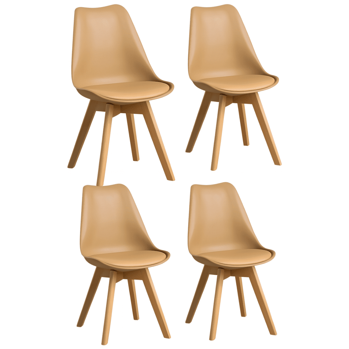 Moboi - Pack 4 Sillas Eames Acolchada Beige