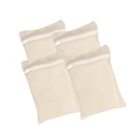 Magideal - 4 Bolsas De Lavandería De Malla De Algodón, Bolsas De Almacenamiento Con Cremallera, Antideformación, Bolsas De Lavandería De Algodón Reutilizables Pa M