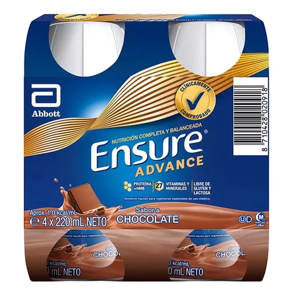 4 Pack Ensure Advance Chocolate, 237 ml