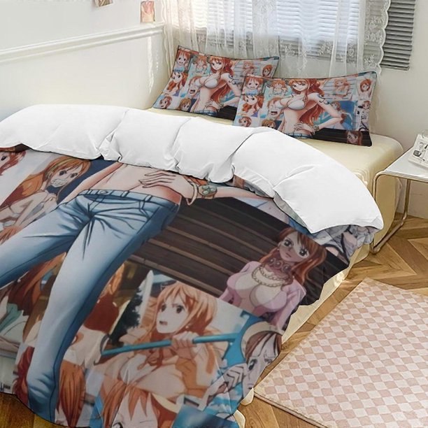 Nami Bed Duvet Cover Funny Anime Cartoon Bedding Se Lightweight3 Piece Comforter Se, cases