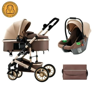 Coche Cuna Con Silla Nido Y Accesorios Lubabycas Café