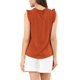 thumbnail image 3 of INSPIRE CHIC Blusas sin mangas para mujer de regreso a clases, blusas de trabajo con volantes y pliegues, tops elegantes, naranja oscuro M, 3 of 7