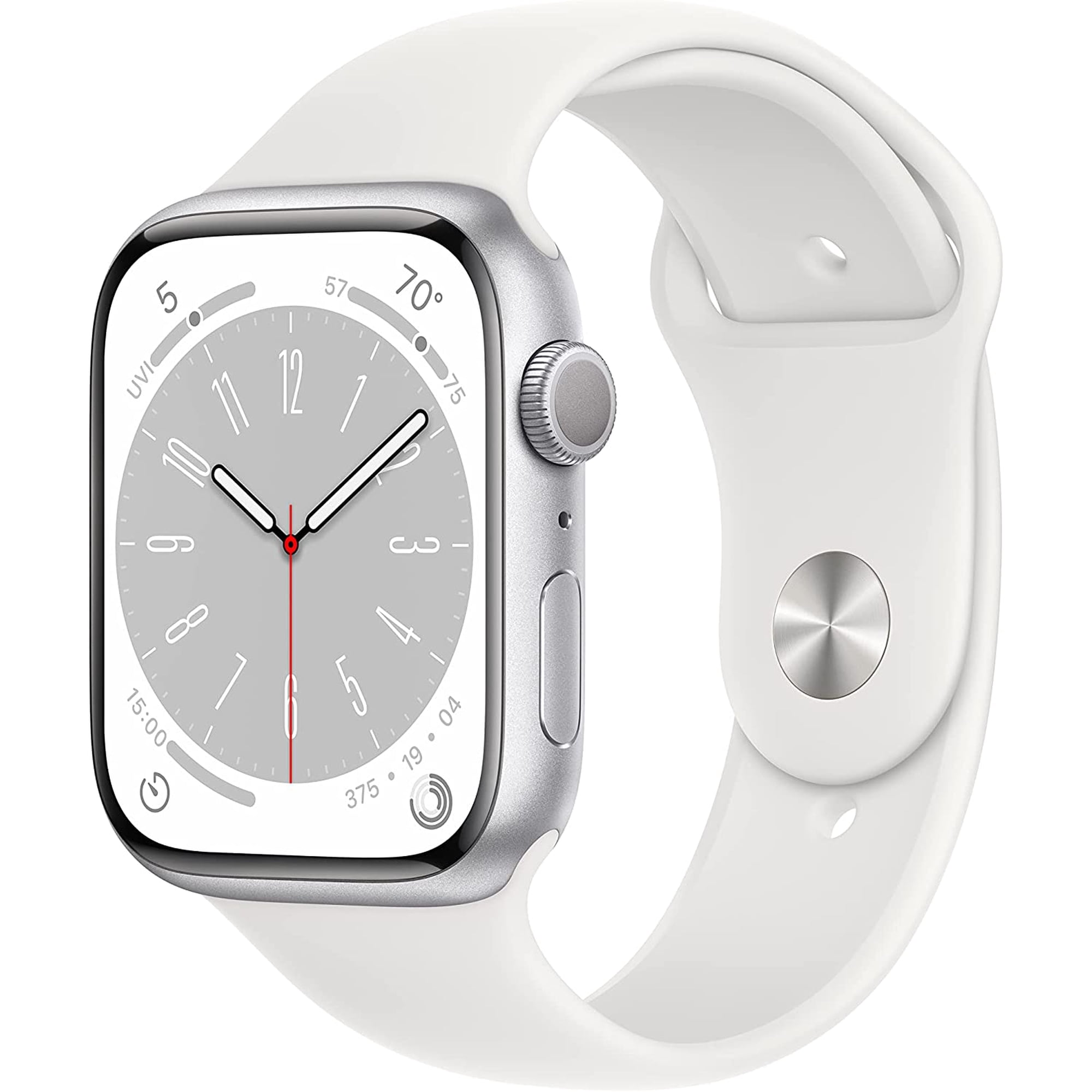 Apple Watch Series 8 45mm Gps Aluminum Silver + Correa Deportiva White (reacondicionado)