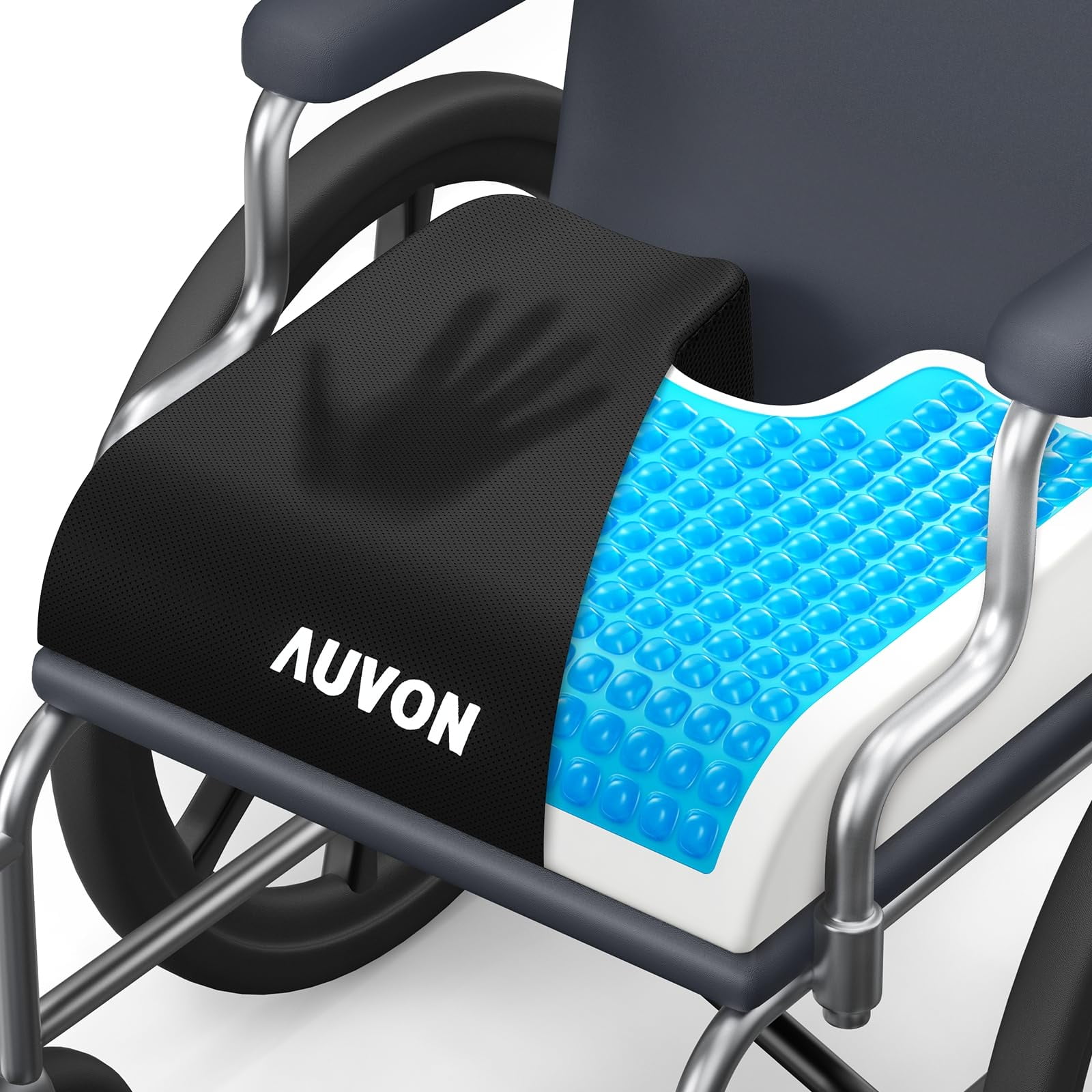 Cojín De Asiento De Silla De Ruedas De Gel Auvon Para Aliviar El Dolor,
