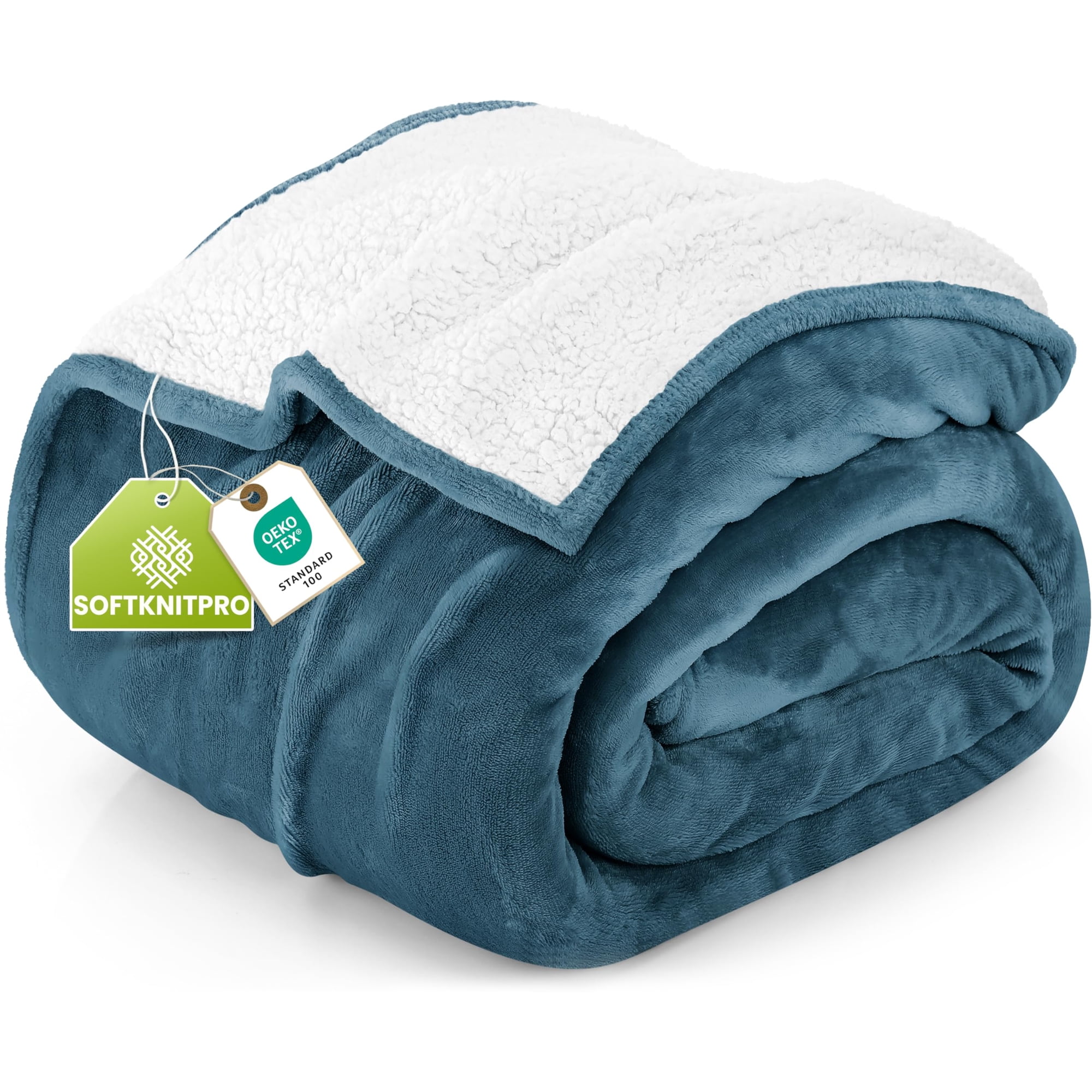 Utopia Bedding - Manta Sherpa Utopia, Cama King Size, Color Azul Piedra, 230 X 260 Cm