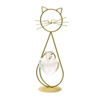 Bothyi - Florero De Terrario Para Plantas De Gatos, Soporte De Metal Para Jardín, Cafetería, Resistente, Creativo, Dorado