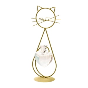 Bothyi - Florero De Terrario Para Plantas De Gatos, Soporte De Metal Para Jardín, Cafetería, Resistente, Creativo, Dorado