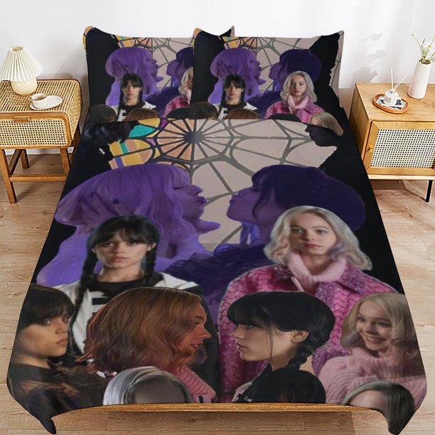 Wednesday Addams Duvet Cover Set 3 Piece Bedding Set Double Sided Printing Decorative Comforter Cover Set