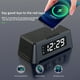 thumbnail image 3 of Reloj despertador con cargador inalámbrico, luz LED y base de carga rápida de 15 W para iPhone y Samsung-Negro, 3 of 7