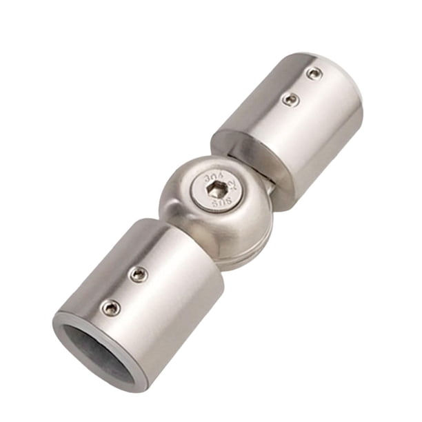 Conector de varilla Conector de codo con bisagras Puerta de vidrio de baño resistente para barras de cortina de ventana salediza con tornillos Ángulo 25mm cepillado