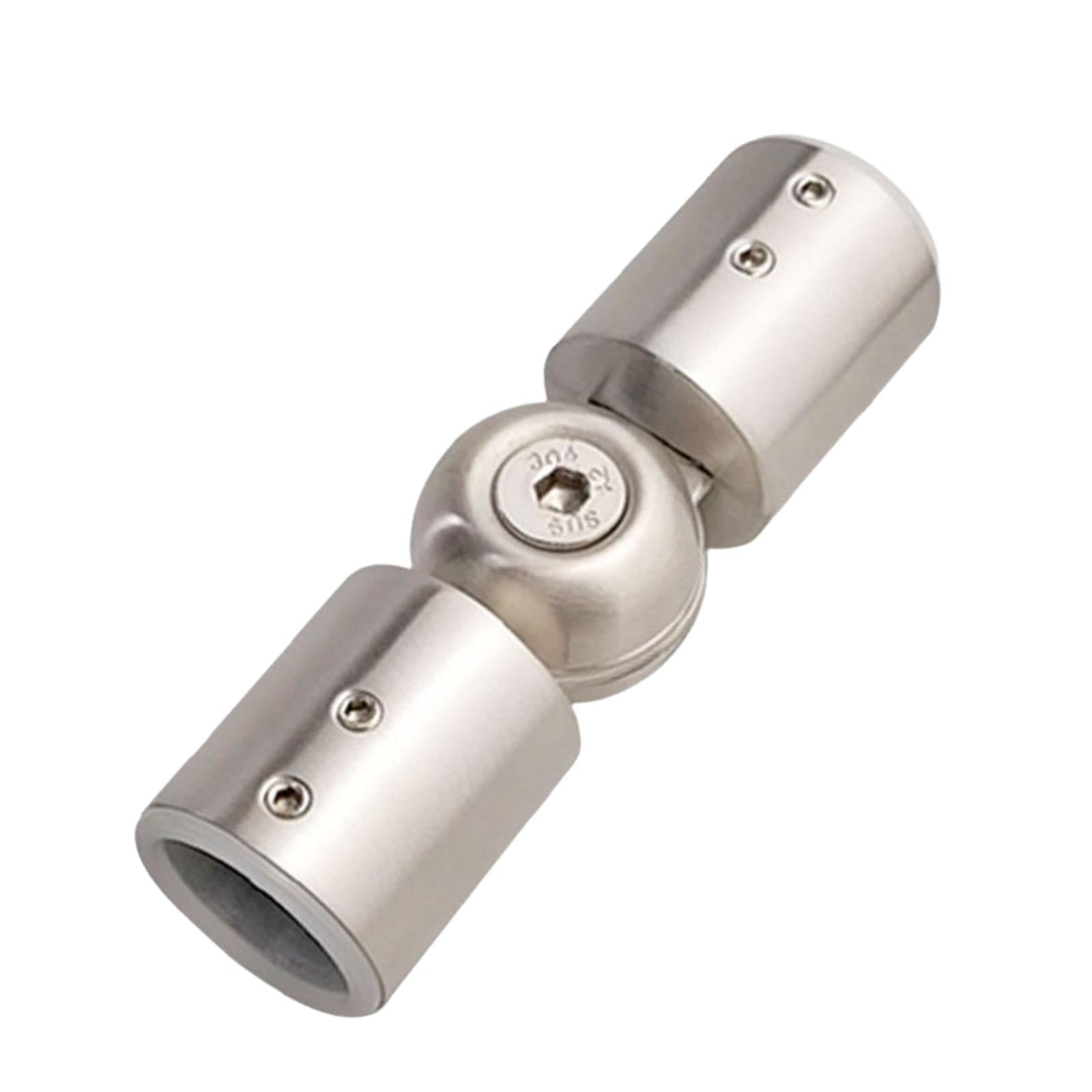 Magideal - Conector De Varilla Conector De Codo Con Bisagras Puerta De Vidrio De Baño Resistente Para Barras De Cortina De Ventana Salediza Con Tornillos Ángulo 25mm Cepillado