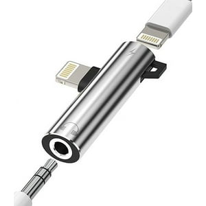 Impormaipu - Adaptador De Audio Ligthning Divisor Conversor 2 En 1 Metal Alumunio Sin Cable Resistente Conector De Carga Para Iphone