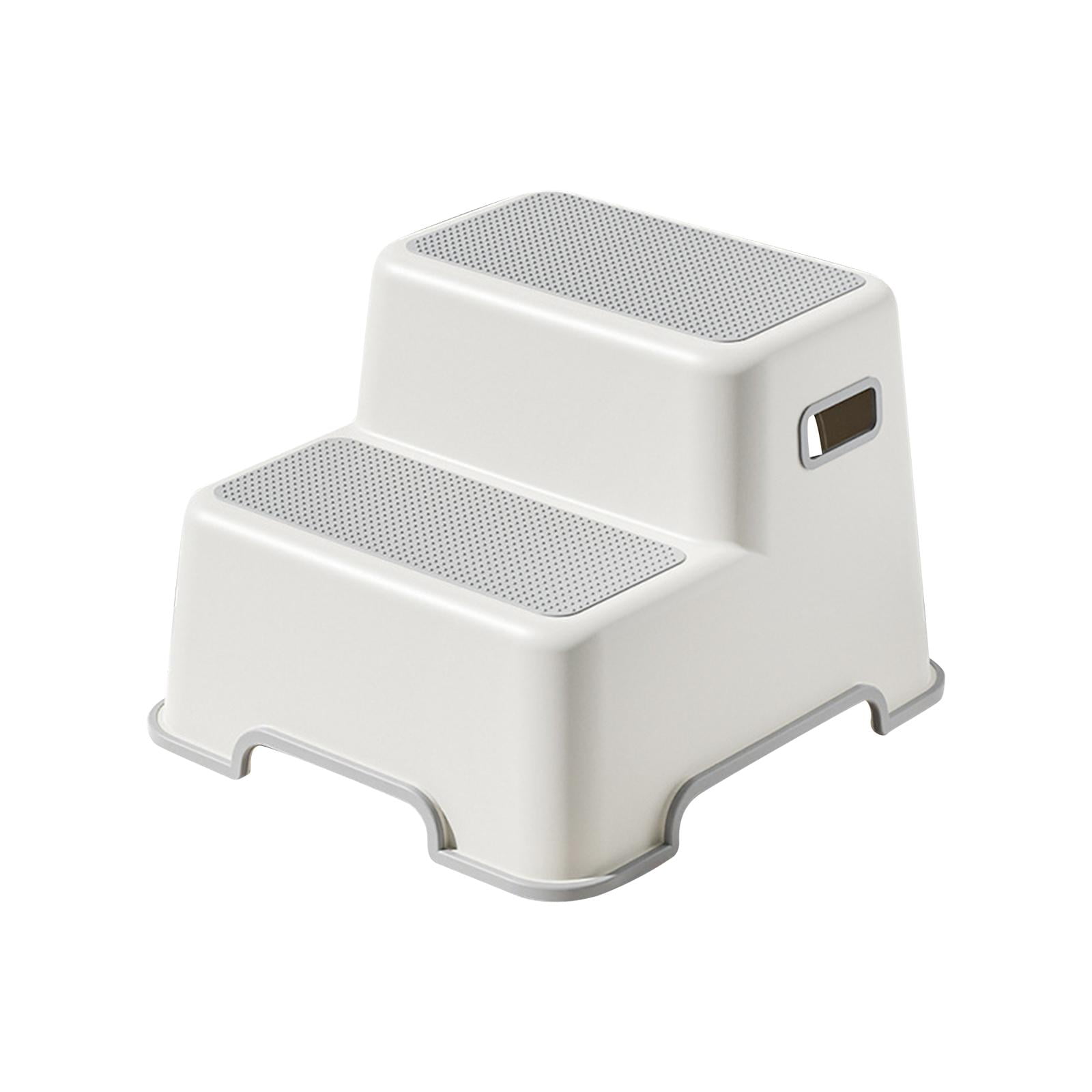 Magideal - Taburete Escalonado Para Niños Pequeños, Taburete Para Ir Al Baño, Taburete Escalonado, Estructura Trapezoidal Versátil Y Duradera, Taburete De Baño A Gris