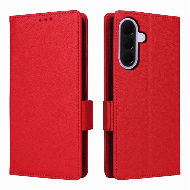 Funda Cartera para Samsung Galaxy A37 5G Tapa Flip con Ranuras y Soporte Rojo