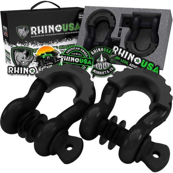 Shackles D-Ring Rhino USA, 41.850 libras, resistencia a la rotura, paquete de 2 unidades