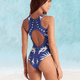 thumbnail image 2 of Traje De Baño Reversible Print Blue Control De Abdomen Chamela, 2 of 4