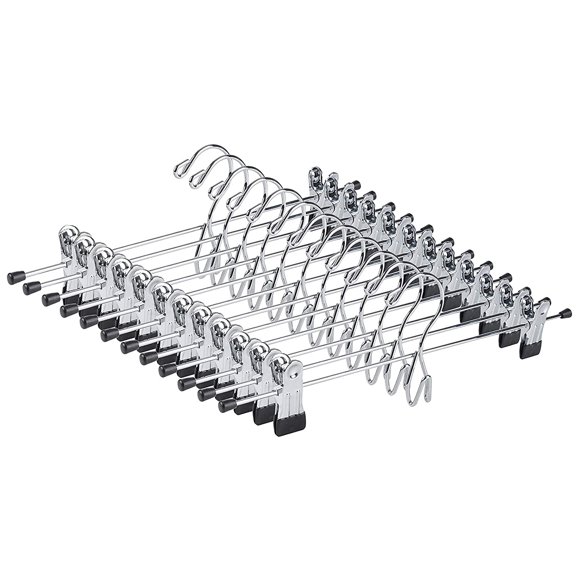Perchas metálicas para pantalones y faldas Amber Home Heavy Duty, paquete de 26