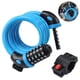 thumbnail image 1 of Candados para bicicletas con cable en espiral, seguro, reiniciable, con combinación y soporte de montaje, 1 of 8