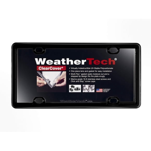 Placa de matrícula ClearCover WeatherTech, acrílico transparente, negro