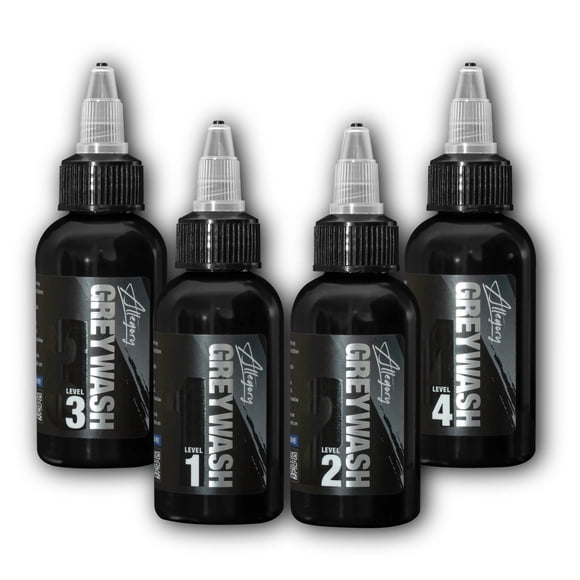 Set de Tintas para Tatuajes Allegory Greywash 4 x 59 ml Vegano